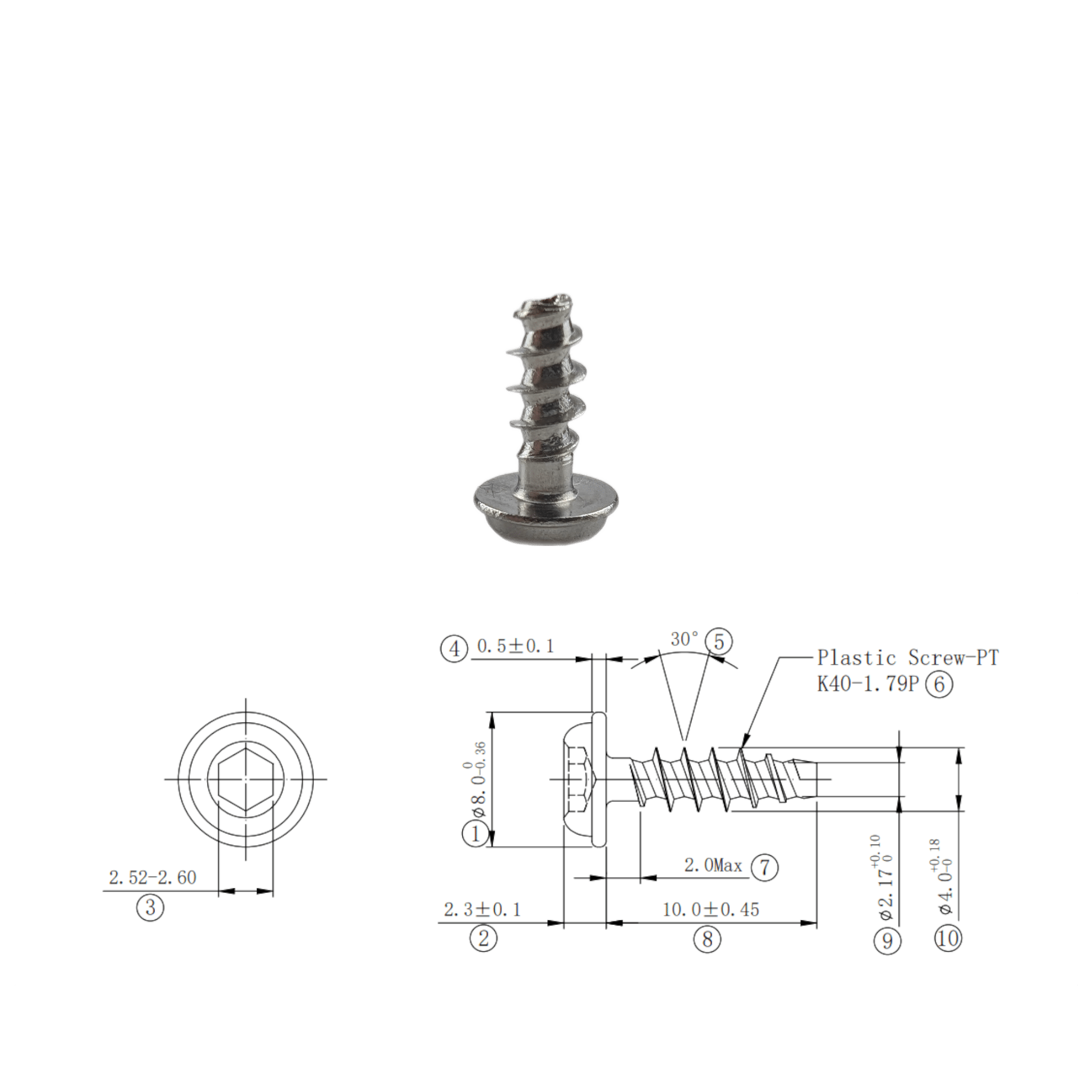 SS304 Thread Forming Screws for Plastics - OzFDM