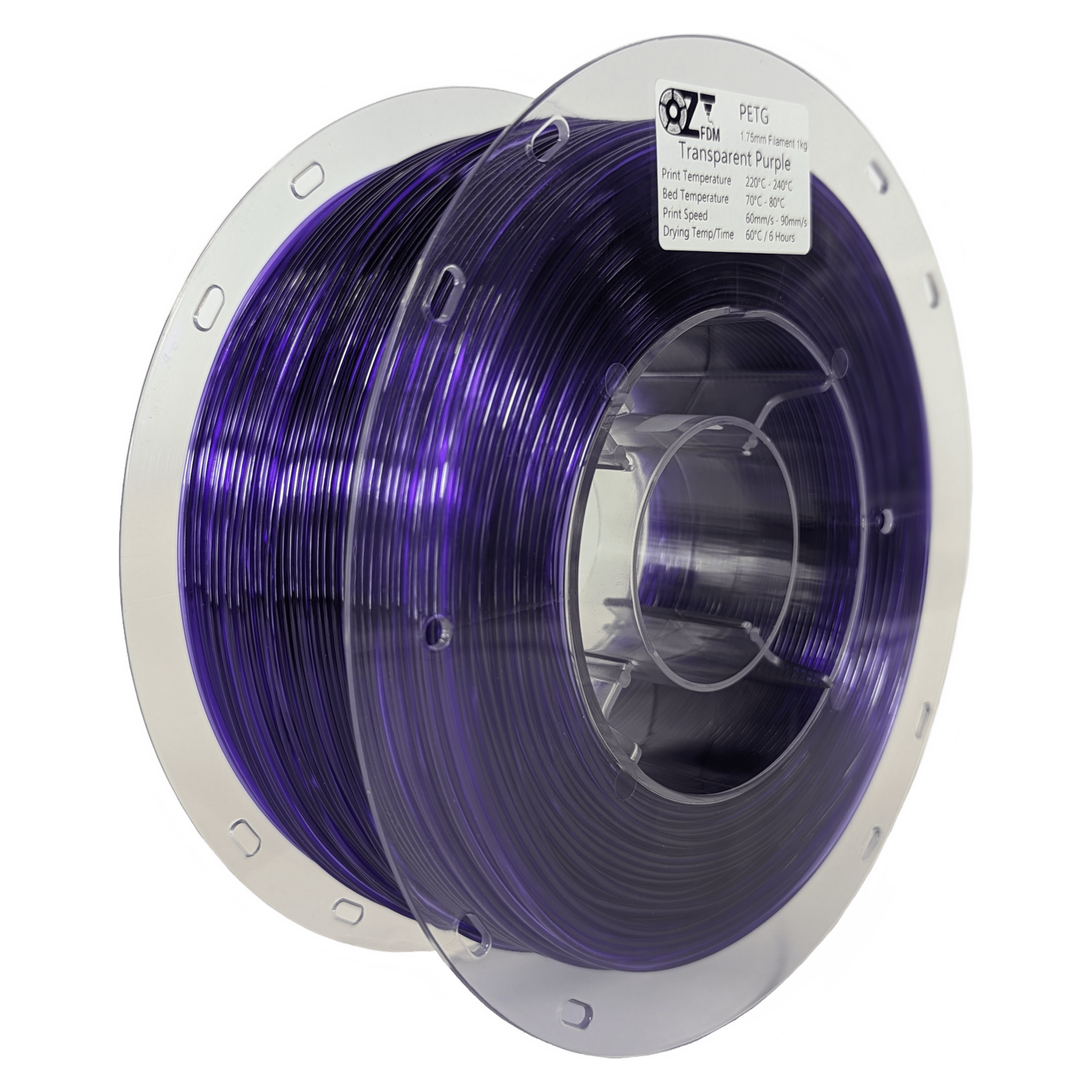 OzFDM PETG+ Translucent Colours 3D Printing Filament 1.75mm 1KG - OzFDM