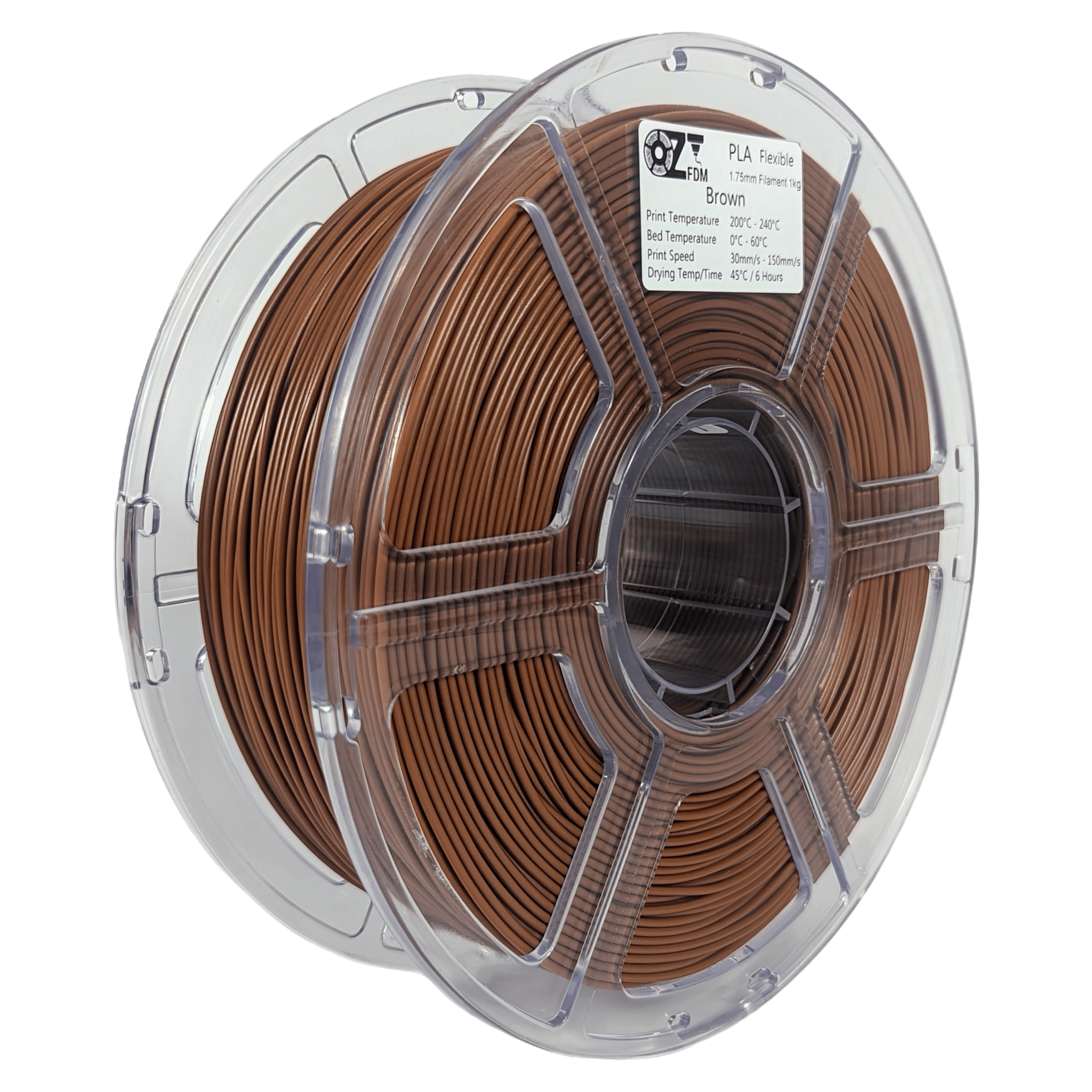 OzFDM Flexible PLA (PBAT) 3D Printing Filament 1.75mm 1KG - OzFDM