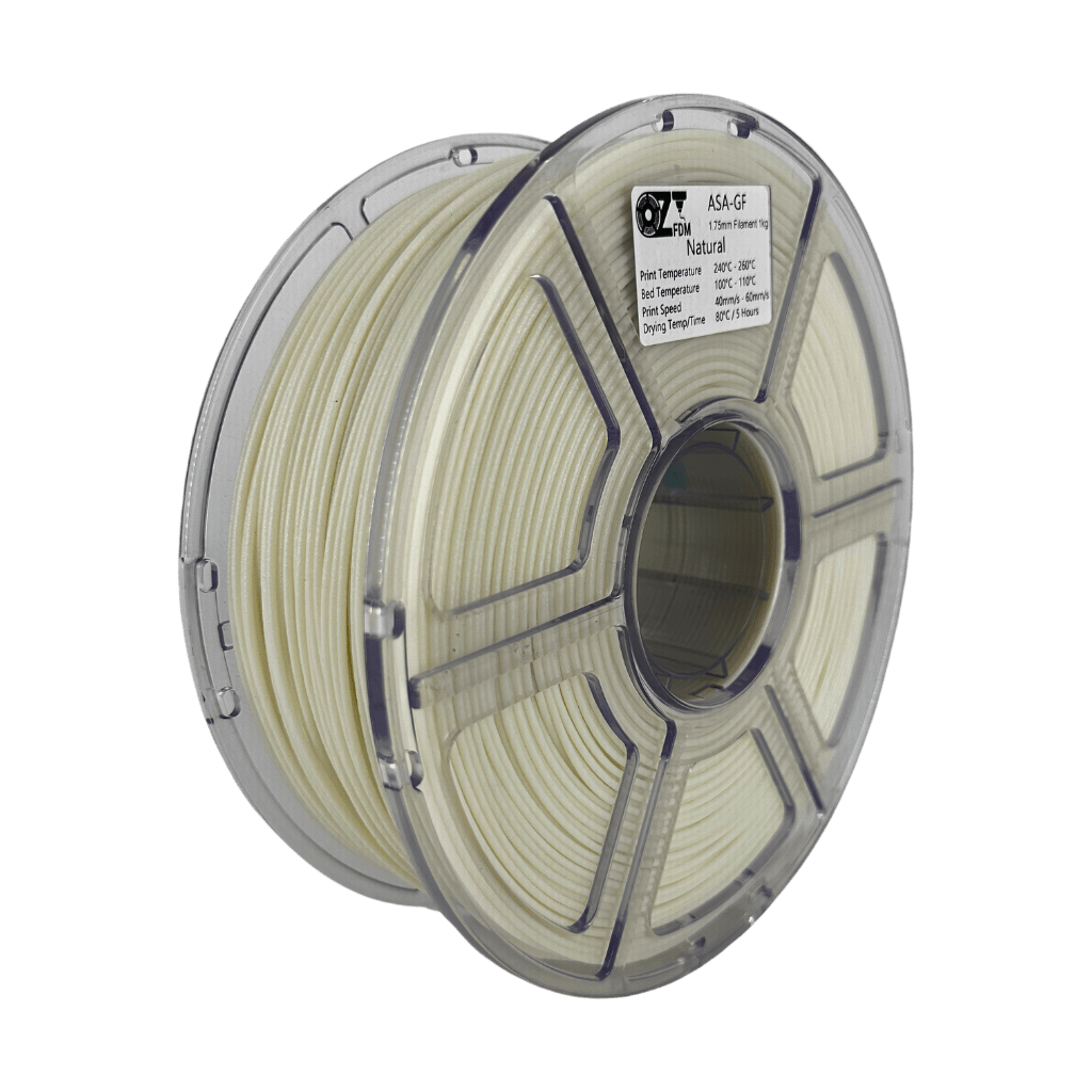 OzFDM ASA-GF glass fibre filament spool in Natural