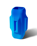 Night Shift Ribbed Vase, Electric Blue 3D Printed Decor