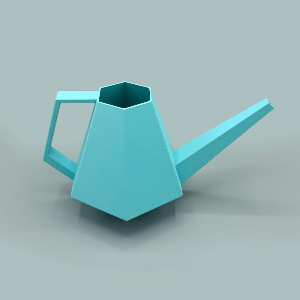 Low Poly Watering Can, Faceted 3D Printed Garden Pitcher