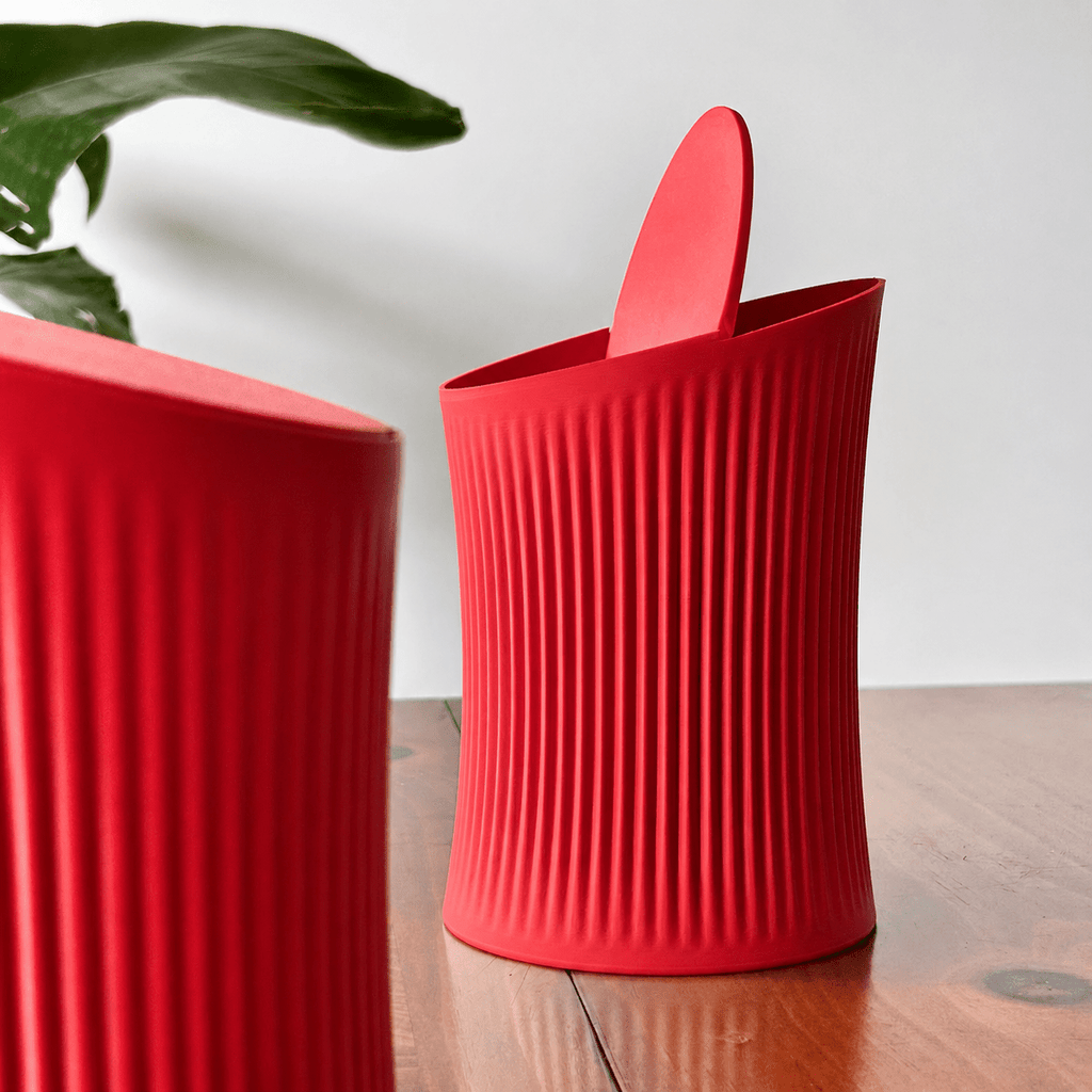 Minky Ribbed Desktop Bin with Swing Lid - OzFDM
