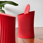 Minky Ribbed Desktop Bin with Swing Lid - OzFDM