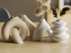 Interlocking Torus Loop Vase, 3D Printed Sculptural Decor