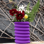 Spiral Ribbed Wave Vase, 3D Printed Sculptural Home Decor