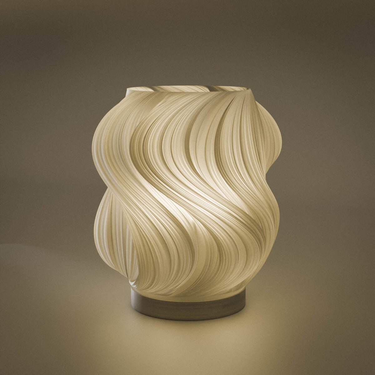 Brisa Wave Table Lamp, 3D Printed Sculptural Lampshade