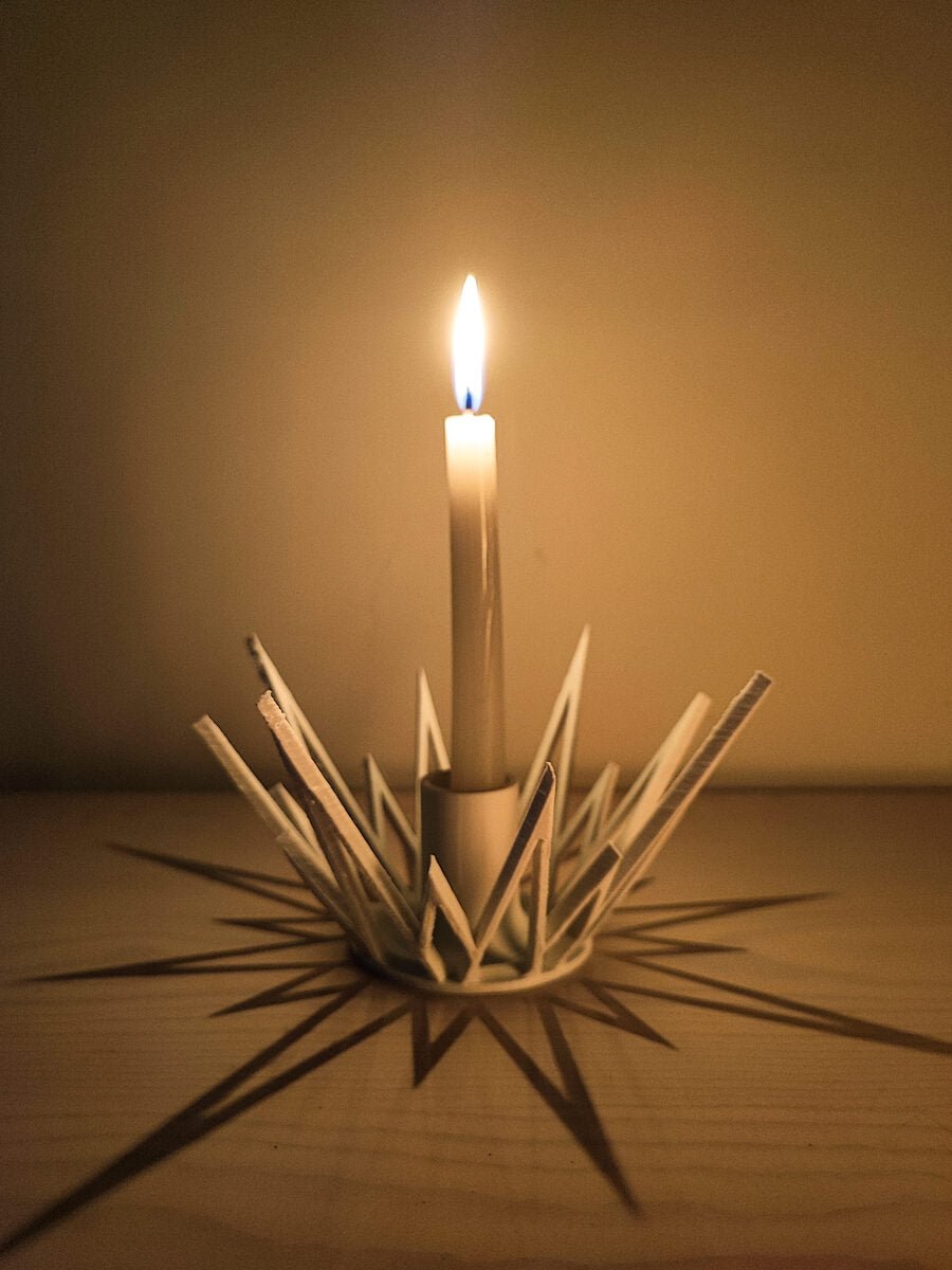 Starburst Spike Candle Holder, 3D Printed Christmas Decor