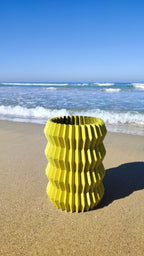 Aletas Ribbed Fin Vase, 3D Printed Sculptural Flower Vase