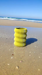 Aletas Ribbed Fin Vase, 3D Printed Sculptural Flower Vase
