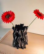 Materia Negra Vase, 3D Printed Spiked Geometric Black Decor