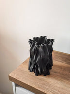 Materia Negra Vase, 3D Printed Spiked Geometric Black Decor