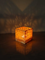 Concha Cube Tealight Candle Holder, 3D Printed Shell Lantern
