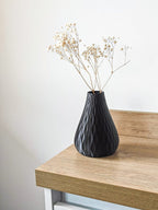 Faceted Wave Teardrop Vase, 3D Printed Home Decor