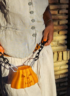 Chained Pumpkin Bag, 3D Printed Halloween Candy Purse