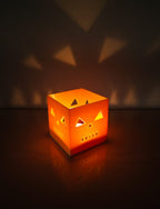 Jack-o-Lantern Cube Candle Holder, 3D Printed Halloween Decor