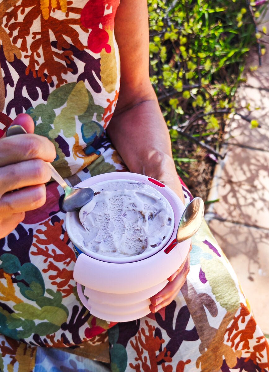 Grip & Chill Ice Cream Pint Holder, 3D Printed Summer Cozy