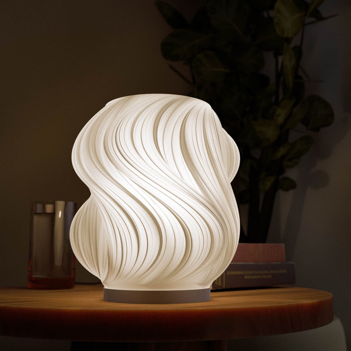 Brisa Wave Table Lamp, 3D Printed Sculptural Lampshade