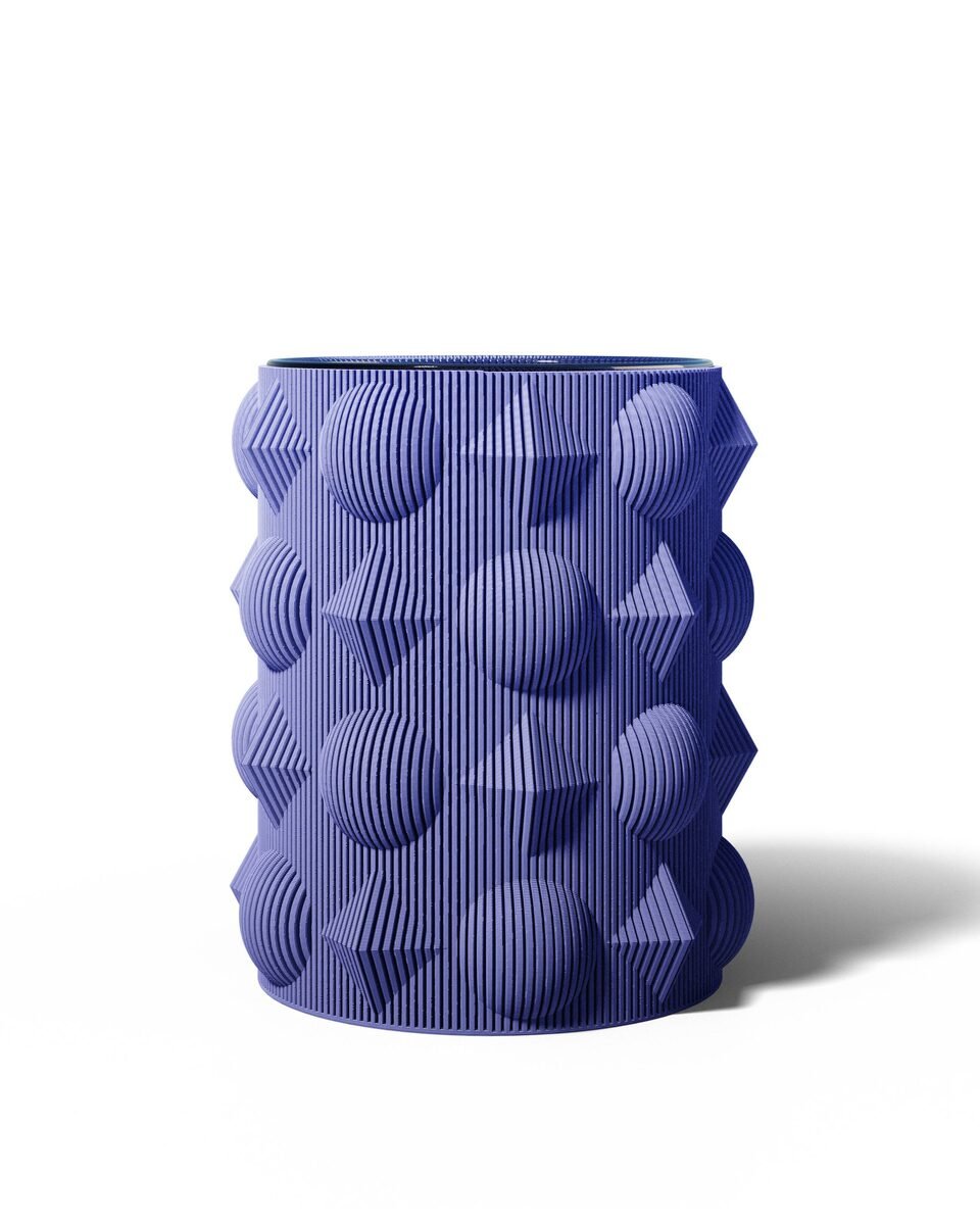 Orbicube Vase, 3D Printed Sphere and Facet Sculptural Vase