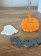 SpookyFlex Trio Halloween Flexi Keychain Set, TPU