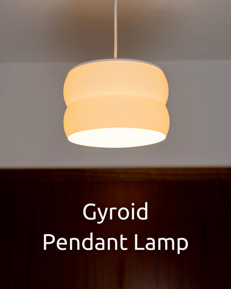 Gyroid Pendant Lamp Shade, 3D Printed Two-Tier Light Cover