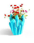 Crystal Cluster Vase, 3D Printed Low-Poly Flower Vase