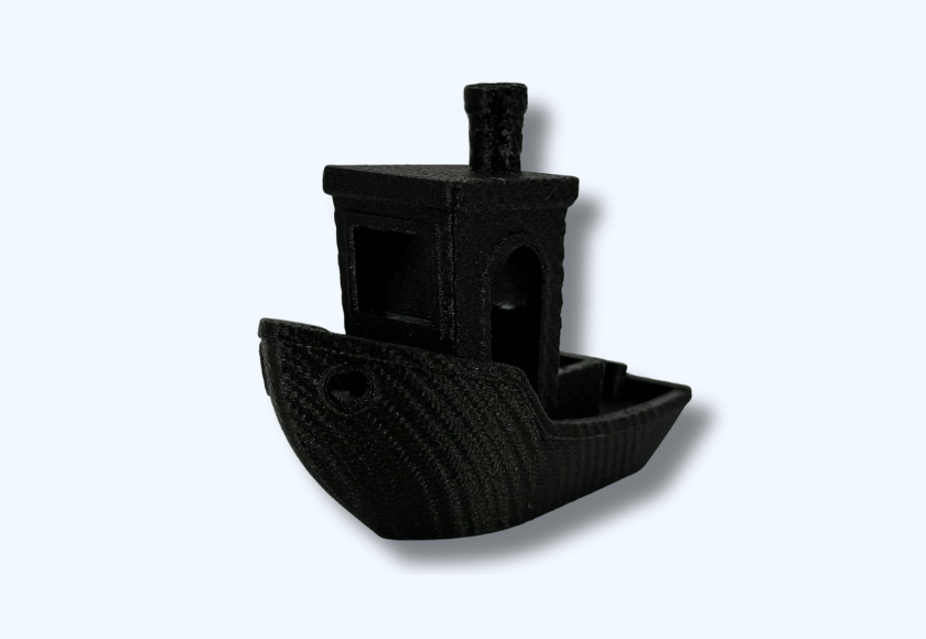 Benchy test boat printed in black OzFDM PPA-CF