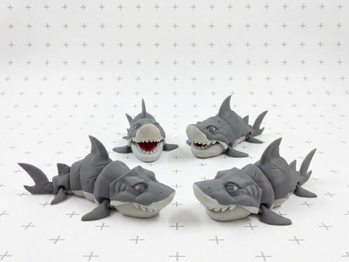 Articulated Shark Fidget Toy, 3D Printed Flexi Shark