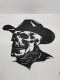 Skull Cowboy Wall Art, 3D Printed Western Silhouette Panel