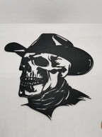 Skull Cowboy Wall Art, 3D Printed Western Silhouette Panel