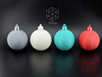 Textured Christmas Bauble Set, 3D Printed Ornaments (Set of 4)