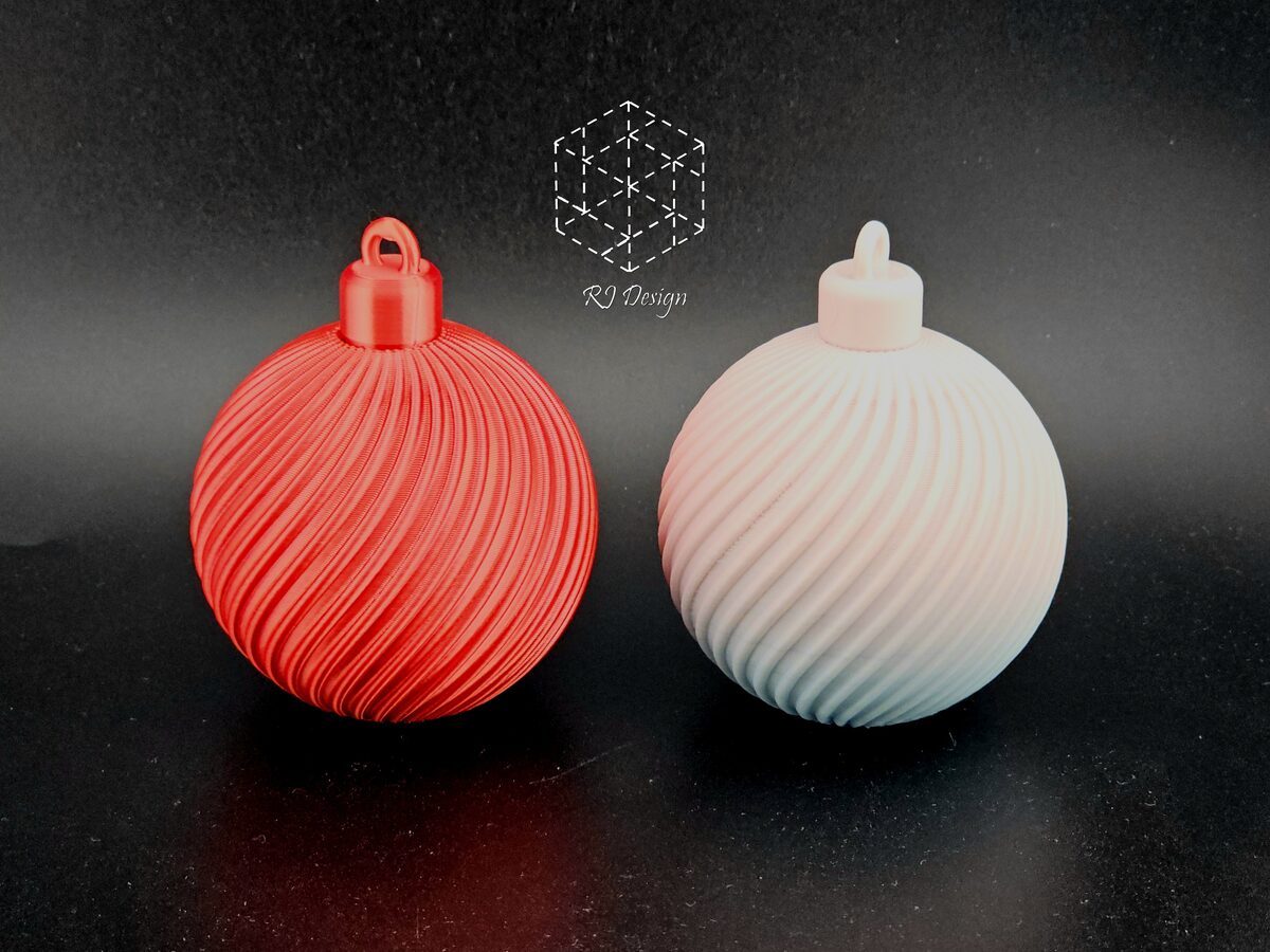 4 Bauble Set  (Dotted, Spiral, Lattice, Fuzzy Skin)