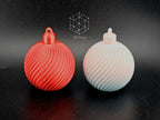 Textured Christmas Bauble Set, 3D Printed Ornaments (Set of 4)