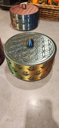 Flower of Life Trinket Box, 3D Printed Metallic Keepsake Box