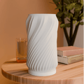 Spiral Twist Table Lamp, 3D Printed Glowing Shade with Base