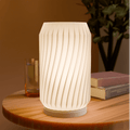 Modern Twist Table Lamp, 3D Printed Spiral Shade