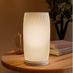 Flow Curve Spiral Table Lamp, 3D Printed Wave Shade