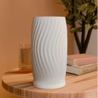 Flow Curve Spiral Table Lamp, 3D Printed Wave Shade