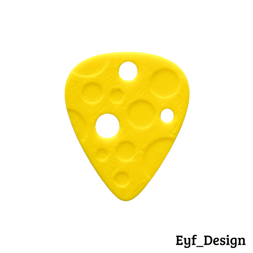 Cheese Wedge Guitar Pick, 3D Printed Novelty Plectrum