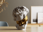 Golden Skull David Bust Sculpture, 3D Printed Home Decor