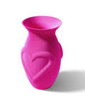 Love Pot Heart Vase, 3D Printed Ribbed Planter
