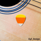 Candy Corn Guitar Pick, 3D Printed Halloween Plectrum