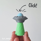 UFO Clicker Fidget Toy, 3D Printed Alien Desk Toy