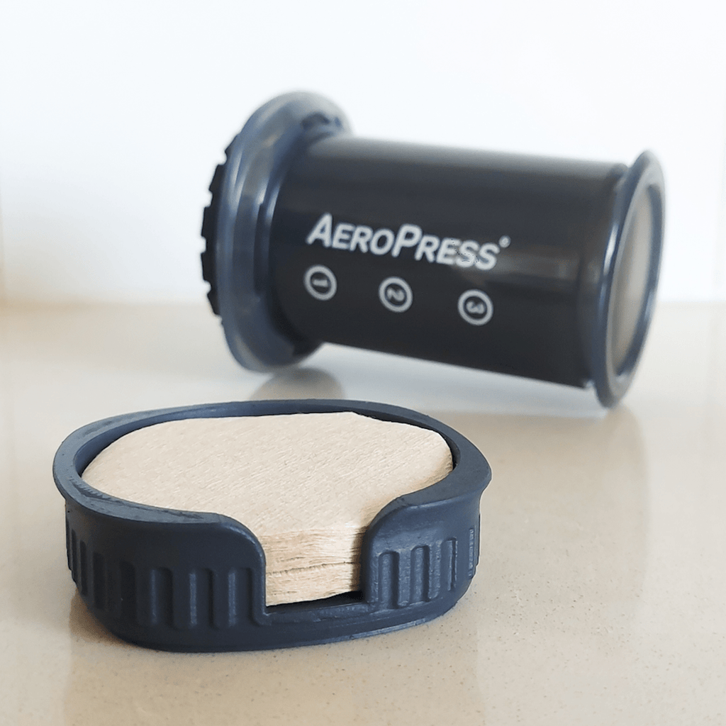 Aeropress Filter Holder, Ribbed 3D Printed Coffee Caddy