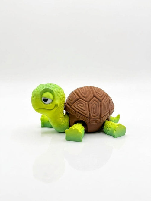 Articulated Tortoise Fidget Toy, 3D Printed Flexi Turtle