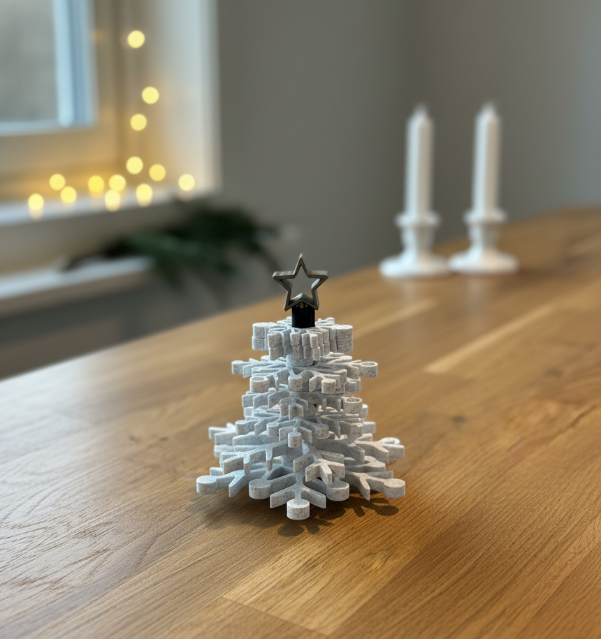 Flakestack |  Modular Christmas Tree – Snowflake Coasters & Magnets