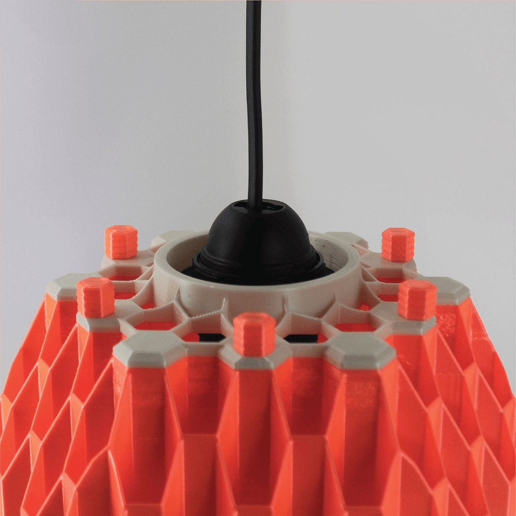 Hexagon Honeycomb Pendant Lamp, 3D Printed Faceted Light Shade