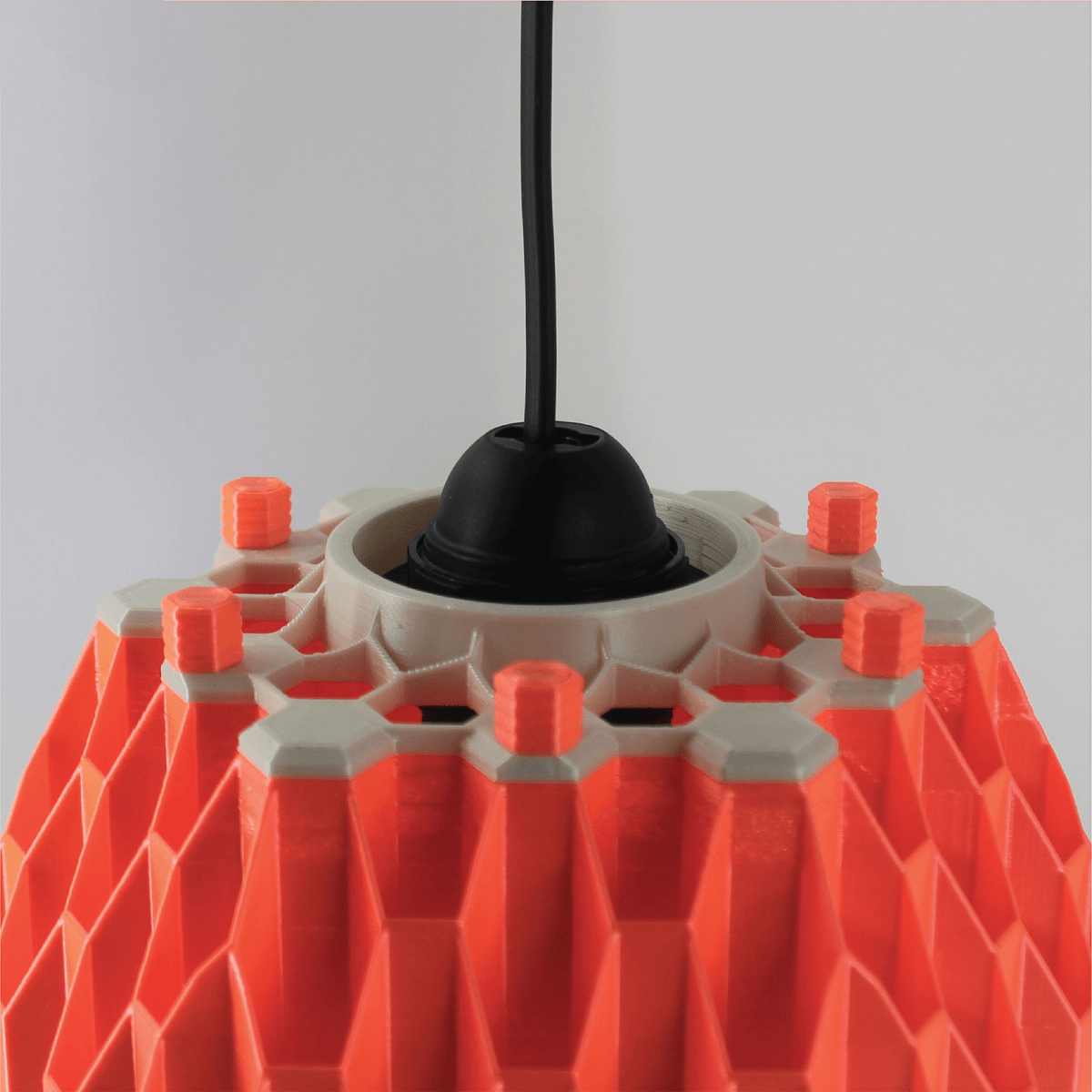 Hexagon Honeycomb Pendant Lamp, 3D Printed Faceted Light Shade