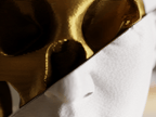 Golden Skull David Bust Sculpture, 3D Printed Home Decor