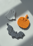 SpookyFlex Trio Halloween Flexi Keychain Set, TPU